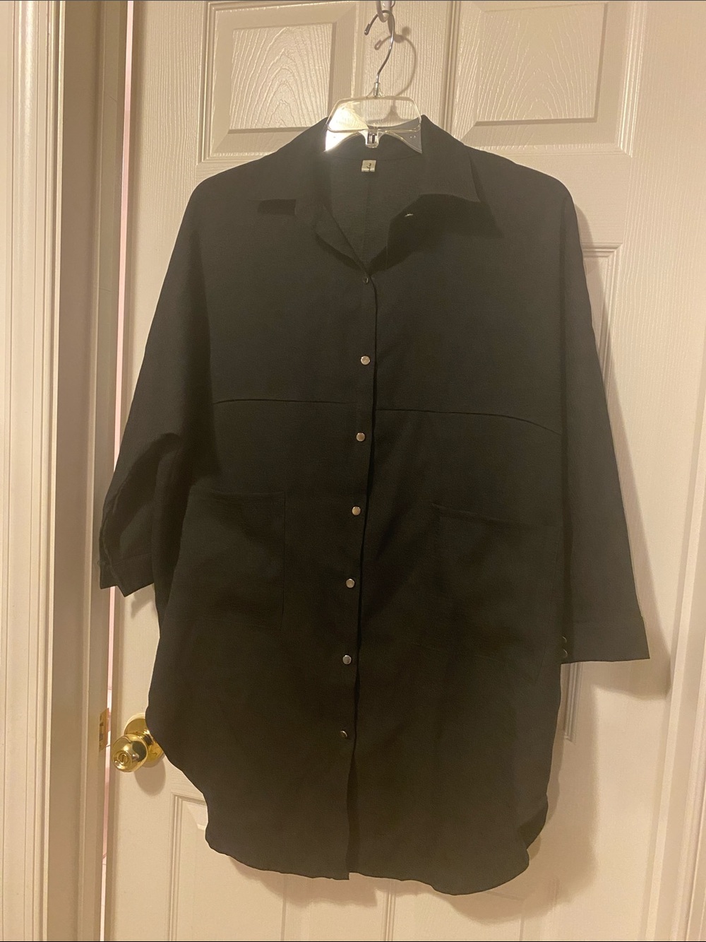 Black Womens  Long-Sleeve Tunic